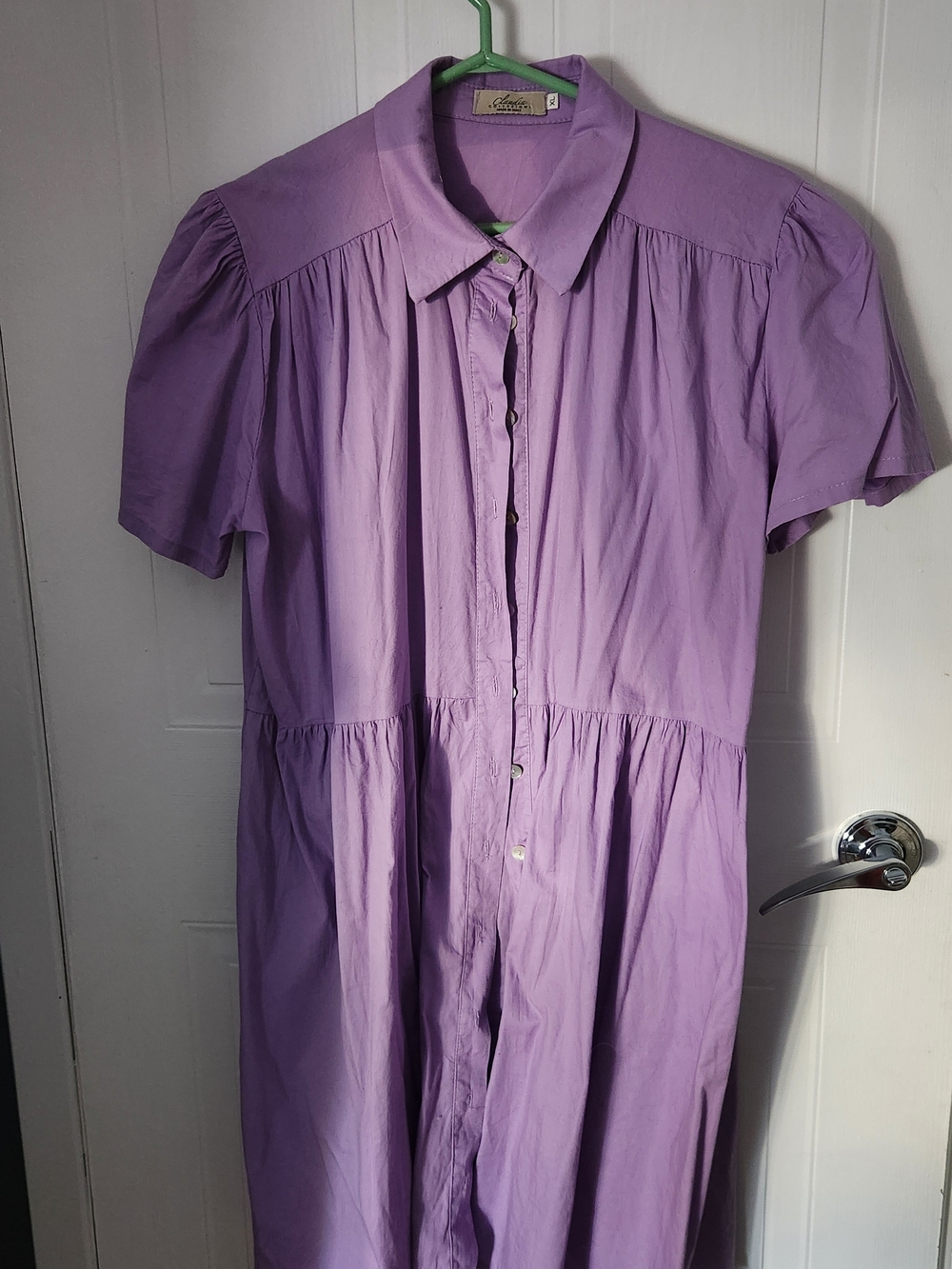 Lavender Button-Front Women's Dress